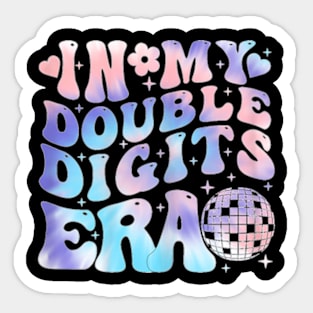 In my Double Digits Era 10th Birthday Girl Party 10 Year Old T-Shirt Sticker